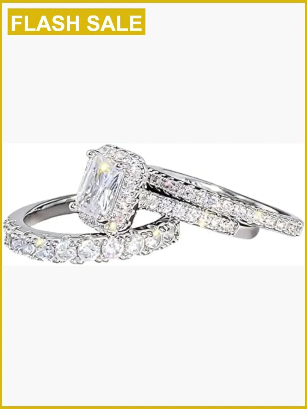 925 Sterling Silver Cushion Cut Cubic Zirconia Wedding Band Ring Size 9